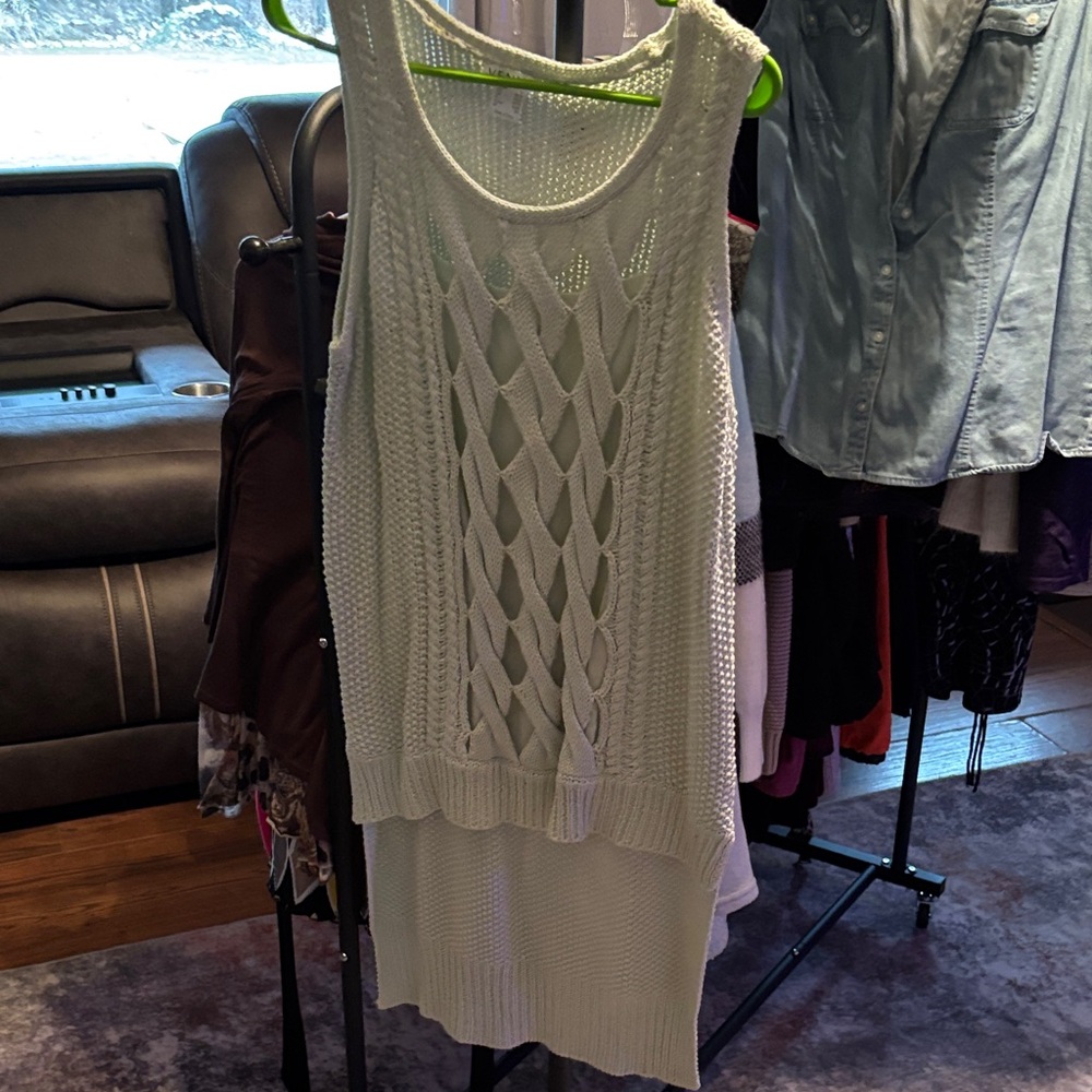 VENUS Light Green Knit Tank Top